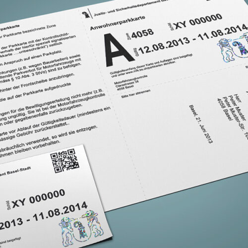 Tamper-proof parking permits for the city of Basel