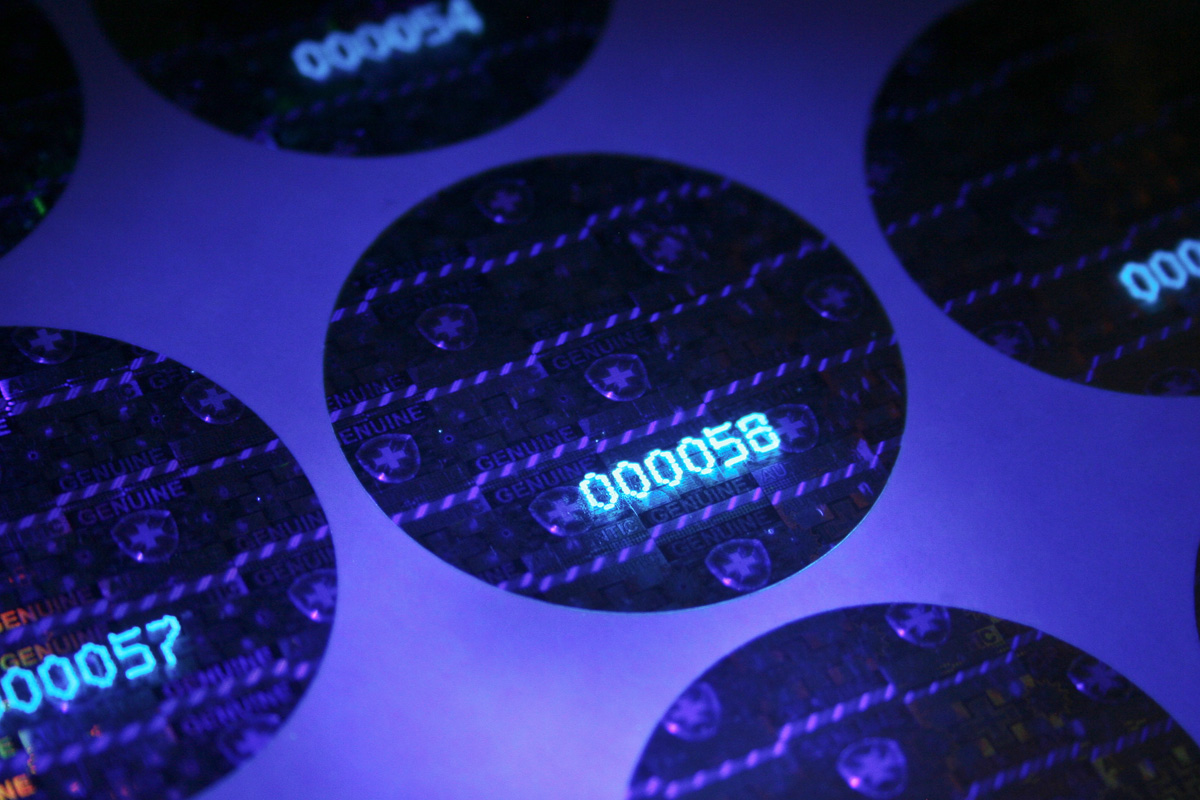 Security Hologram Labels with UV numbering